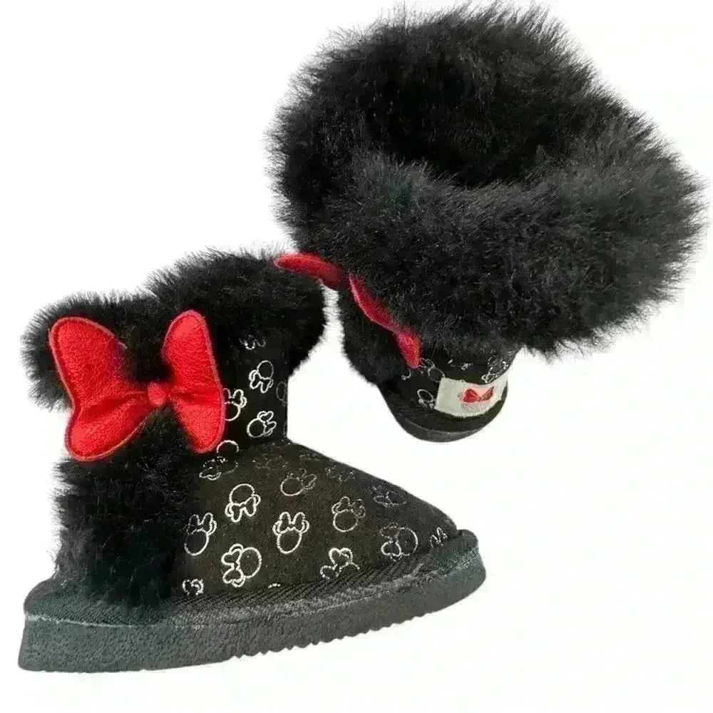 DISNEY MINI MOUSE FAUX FUR BOOTIE SIZE 6T NWOT